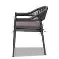 thumbnail image 3 of Bowery Hill Modern Grey Finished Rope and Metal Outdoor Dining Chair, 3 of 10