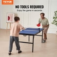 thumbnail image 2 of VEVOR Ping Pong Table, Mid-Size Table Tennis Game, Indoor MDF Table Tennis Table, Foldable Portable Complete Ping Pong Table Set with Net, 2 Paddles, 3 Balls,Carry Bag,Handle (No Assembly Required), 2 of 9