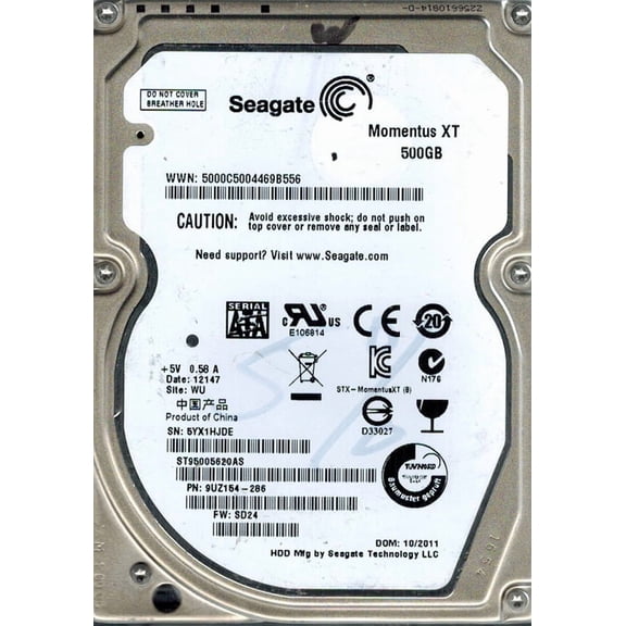 Seagate ST95005620AS P/N: 9UZ154-286 F/W: SD24 500GB WU