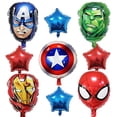 thumbnail image 1 of Paquete de 9 Globos de Lámina de Mylar para Fiesta de Cumpleaños de Superhéroe, Suministro TOPTAMP TOPTAMP, 1 of 2