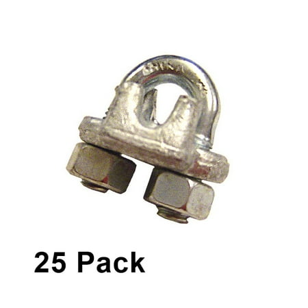 

1/8 Galvanized Drop Forged Wire Rope Clips (25 pack)