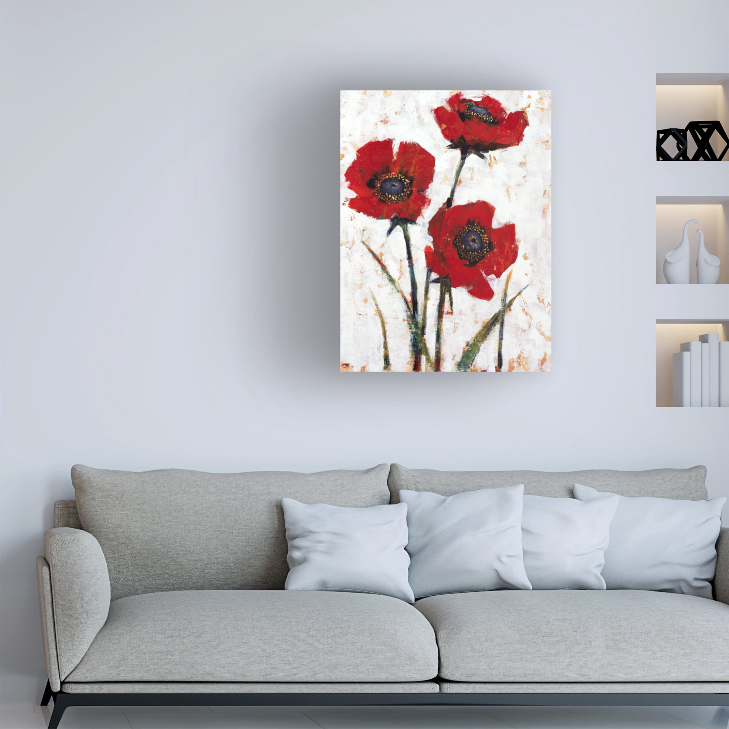 Tim O Toole 'Red Poppy Fresco II' Canvas Art