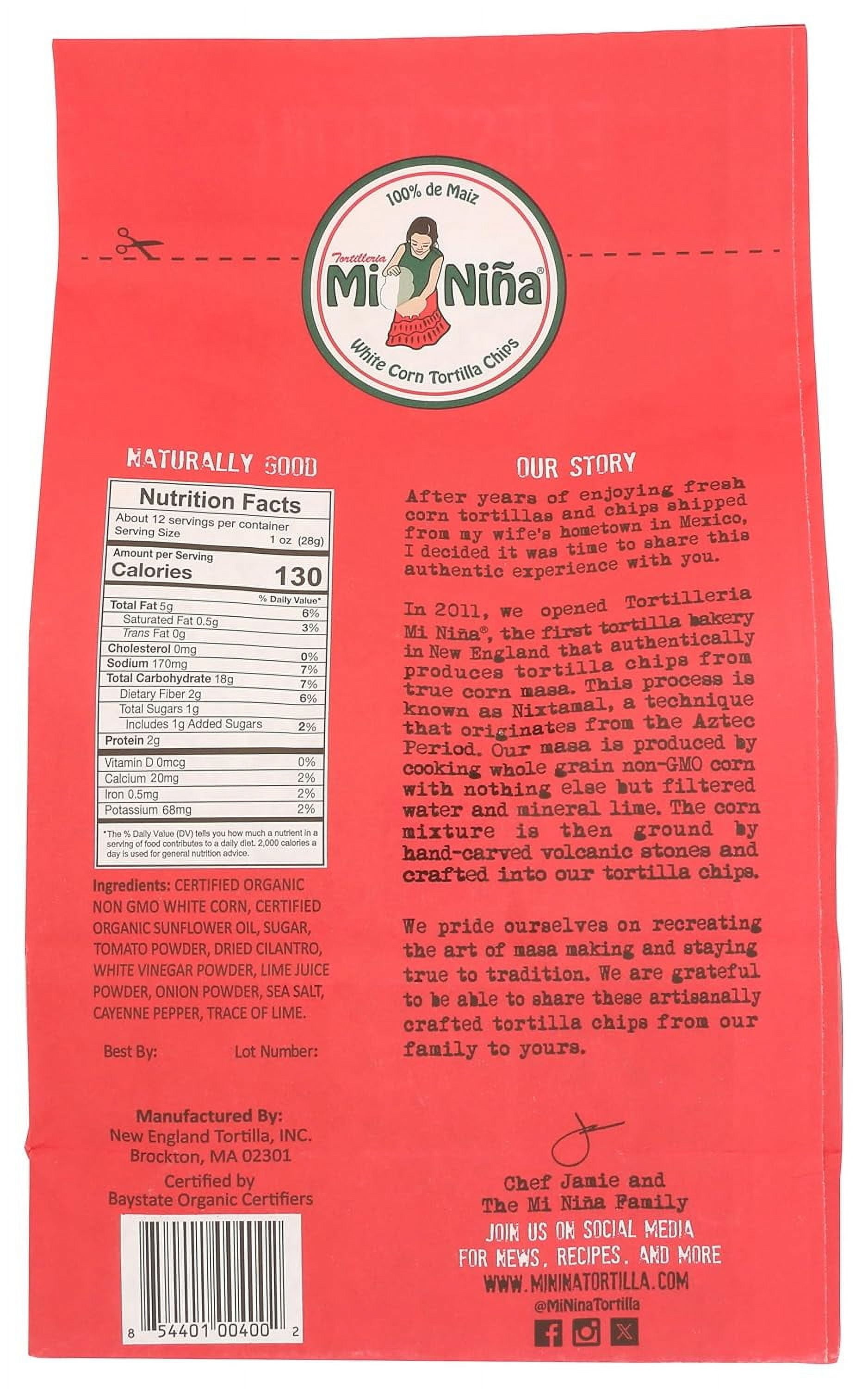 Pack of 9, Tortilleria Mi Niña Pico de Gallo White Corn Tortilla Chips, 12 oz