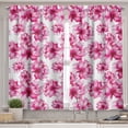 thumbnail image 2 of Ambesonne Watercolor Valance & Curtain, Abstract Peonies, 55"x24", Pink Magenta, 2 of 6