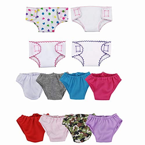 4 Diapers +8 Underwear XADP 12 Pack Doll Diapers Underwear Set for 14-18 Inch Baby Dolls,18 American Girl Doll and Other Similar Dolls