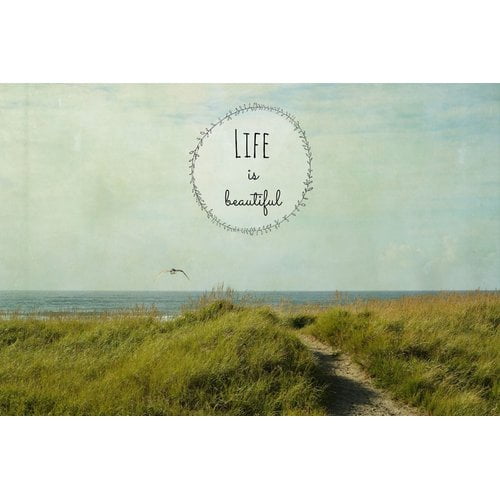 "Life Is Beautiful 2 Text" Painting Print on Wrapped Canvas