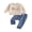 Beige, variant on RUINIXCW Baby Boy 1st Birthday Outfits Letter Embroidery Crew Neck Sweatshirt Pants