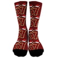 thumbnail image 3 of Bas Rouges Thème de Noël Confortables Chaussettes de Sport Mi-Mollet Imprimées 3D Mignonnes, 3 of 5