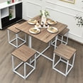 thumbnail image 2 of Giantex Ensemble de Salle à Manger 5 Pcs, Ensemble de Table Gain de Place pour Pub, Café, Naturel, 2 of 8