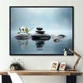 thumbnail image 2 of Designart "Zen Serenity Spiritual Stones in Blue II" Extra Large Spiritual Framed Wall Art - Global Blue Spiritual Stone Living Room Framed Canvas Art, 2 of 7
