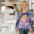 thumbnail image 6 of Xoenoiee Axolotl Cloud Star Print Kids Long Sleeve Tee Shirts Girls Casual Kids Crewneck Tops Tie Knot Front Tops Pullover Fall Clothes Active T-Shirts, 9-10 Year, 6 of 7