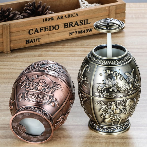 UPOUART De Almacenamiento De Estilo Chino En Metal Café Con Vintage Y Auspiciosos