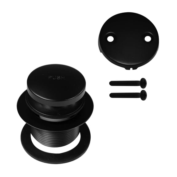 Westbrass Coarse Thread Tip-Toe Bathtub Drain with 2-Hole Overflow, Matte Black
