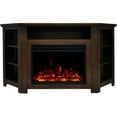 thumbnail image 3 of Cambridge Stratford Electric Fireplace Heater with 56-In. Walnut Corner TV Stand, Enhanced Log Display, Multi-Color Flames, and Remote, 3 of 11