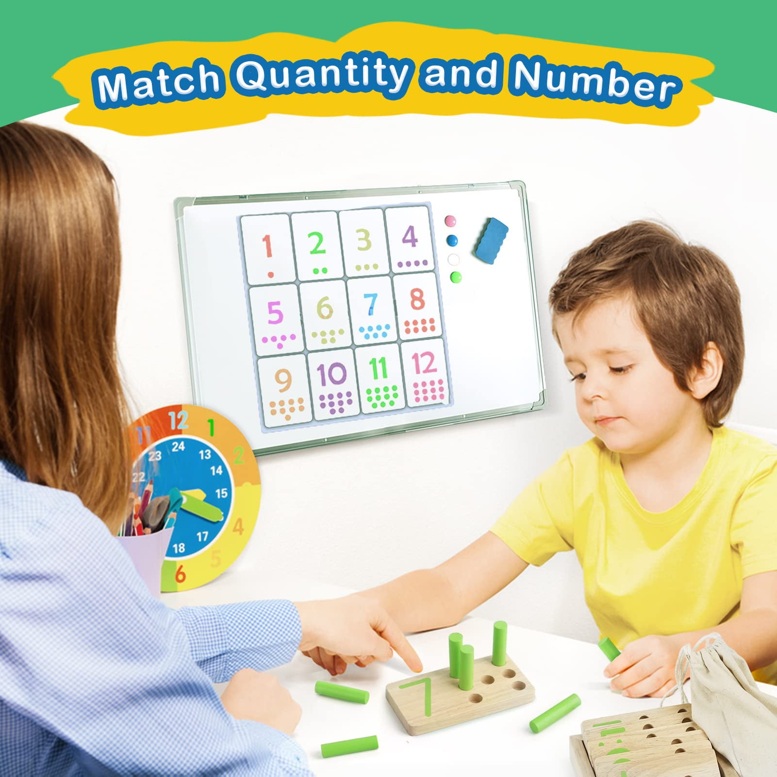 Montessori & Me Counting Peg Board Montessori Math and Numbers for Kids Wooden Math Manipulatives Materials