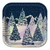 Way to Celebrate! Iridescent Rustic Christmas Paper Dessert Plates, 7in, 10ct