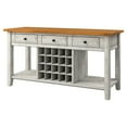 thumbnail image 3 of Weston Home Farmhouse Oak Top Kitchen Buffet Server with Wine Rack, Antique Black, 3 of 3