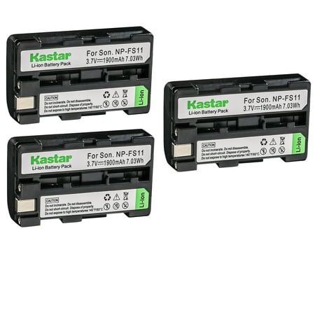 Kastar 3-Pack NP-FS11 Battery Replacement for Sony Cyber-shot DSC-F55 Cyber-shot DSC-F55V Cyber-shot DSC-P1 Cyber-shot DSC-P20 Cyber-shot DSC-P30 Cyber-shot DSC-P50 Camera