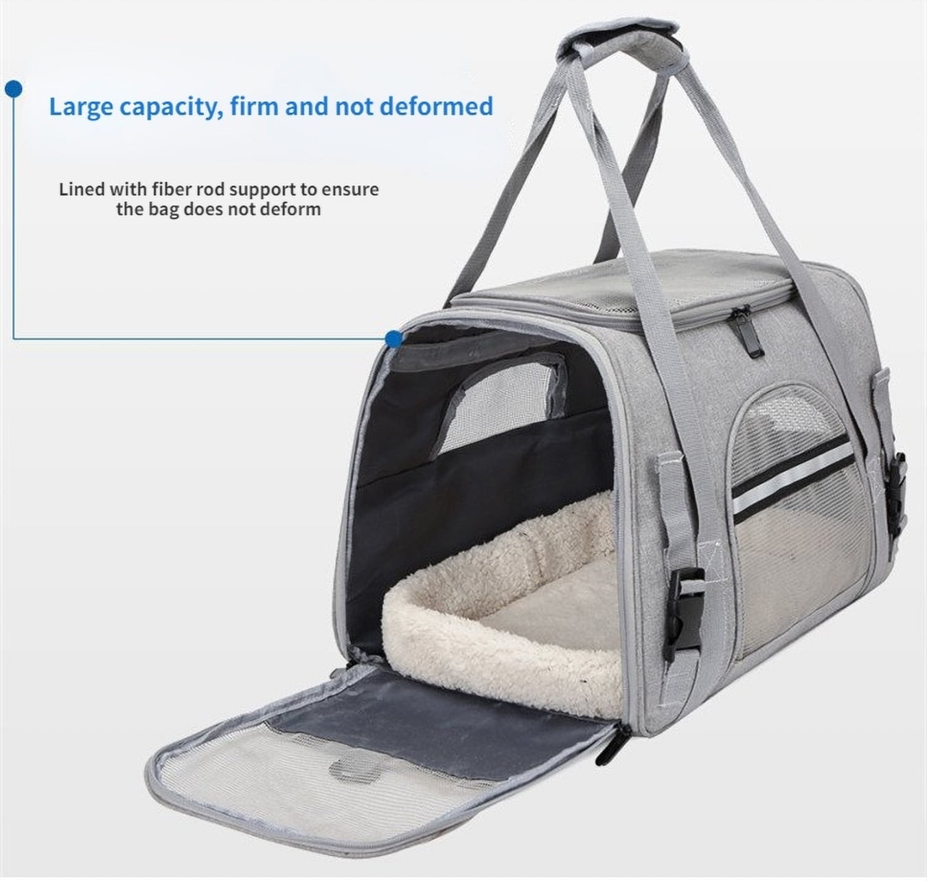 Cat, Dog Carrier for Small Medium Cats Puppies up to 15 Lbs, Soft Sided, Collapsible Travel Puppy Carrier - Navy Blue