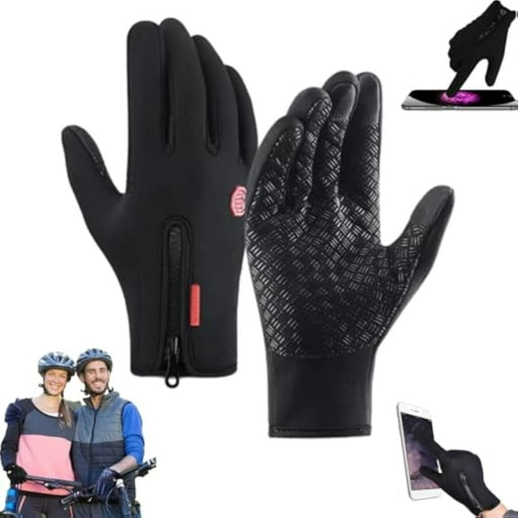 Super Waterproof & Windproof Thermal Non-Slip Gloves, Thermal Glove with Touch Screen, Winter Gloves Men Women(XL)