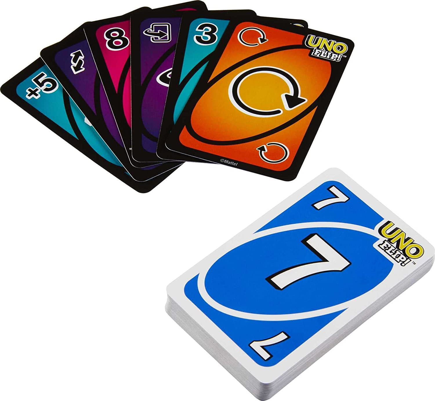 Mattel Uno Flip Side + Phase 10 Card Game, Multicolour + Skip-Bo Card Game - Set Of 3 Toys, Rummy Type Card Game With A Challenging & Exciting Twist