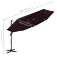 thumbnail image 3 of vidaXL Parasol 4 Niveaux avec Mât en Aluminium Bordeaux Rouge 3x3 m, 3 of 4