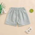thumbnail image 4 of UngA Toddler Kids Baby Boy Girl Gingham Seersucker Shorts Elastic Waist Plaid Shorts Summer Casual Short Pants Bottoms (Light Green,9-12 Months), 4 of 8