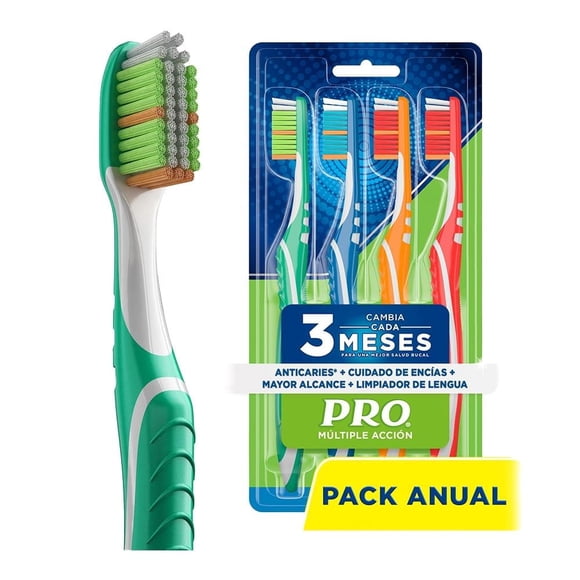 Cepillo de dientes Pro Múltiple Acción suaves 4 pzas
