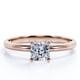 thumbnail image 1 of JeenMata Anillo de Compromiso con Solitario de Moissanita de Talla Cojín de 1 Quilate con Certificación Engastado en Garras en Baño de Oro Rosa de 18 K sobre Plata, 1 of 7