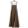 thumbnail image 6 of GILIGEGE Women's Summer Boho Casual Jumpsuits Wide Leg Overalls Flowy Baggy Rompers Casual Overalls Baggy Wide Leg Jumpsuits Loose Linen Bib Pants Linen Overalls for Women Pants Romper Bib Jumpsuit, 6 of 6