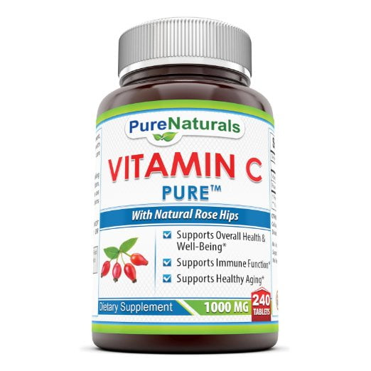 Pure Naturals Vitamins C with Citrus Bioflavonoids & Rose Hips 240