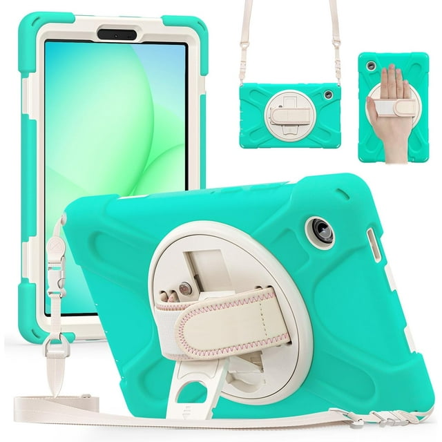 Funda para Samsung Galaxy Tab A11 de 8,7 pulgadas (2025) y Galaxy Tab A9 de 8,7 pulgadas (2023),funda protectora infantil a prueba de golpes con portalápices, correa de mano giratoria de 360 grados