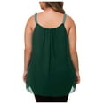 thumbnail image 1 of Débardeur à Bretelles en Chiffon Plissé Uni Grande Taille Mode Décontractée pour Femmes, 1 of 5