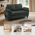 thumbnail image 5 of Soscana Loveseat with Storage Side Pockets, 2 Seat Sofa Love Seat Small Couch for Living Room Bedroom Apartment Office Studio,Black, 5 of 8
