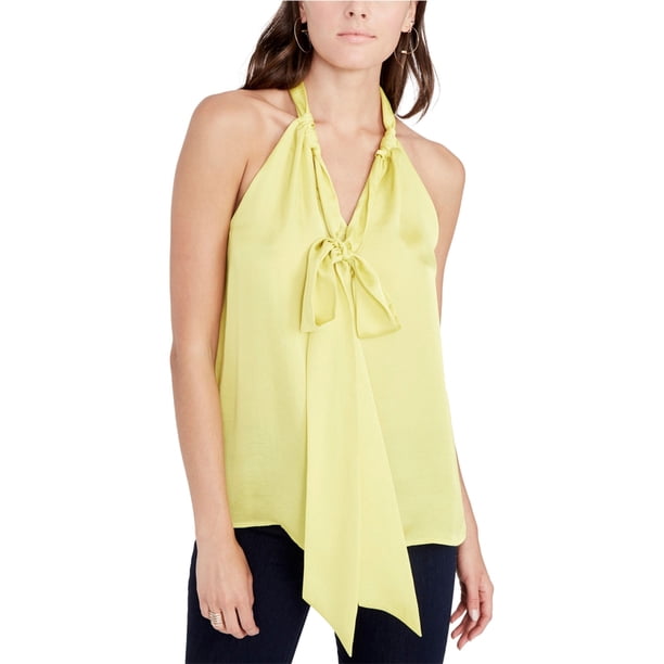 Blusa de punto con lazo en el frente para mujer Rachel Roy Madeline Amarillo 4