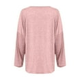 thumbnail image 3 of Scyoekwg Long Sleeve Shirts for Women Round Neck Eyelet Tunic Shirts Lightweight Loose Tshirt Dressy Casual Blouse Tops for Women Trendy Solid Color Blouses (Pink,XL), 3 of 5