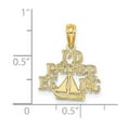 thumbnail image 2 of 14k Polished Gold ID Rather Be Sailing Pendant Necklace 18x14mm Wide 0.6mm Thick Pendant for Women, 2 of 2