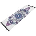 thumbnail image 2 of Hand Painted Mandala Flower Bedside Runner Rug 2'x 6' Non Slip Carpet Floor Mat Area Rug, 2 of 8