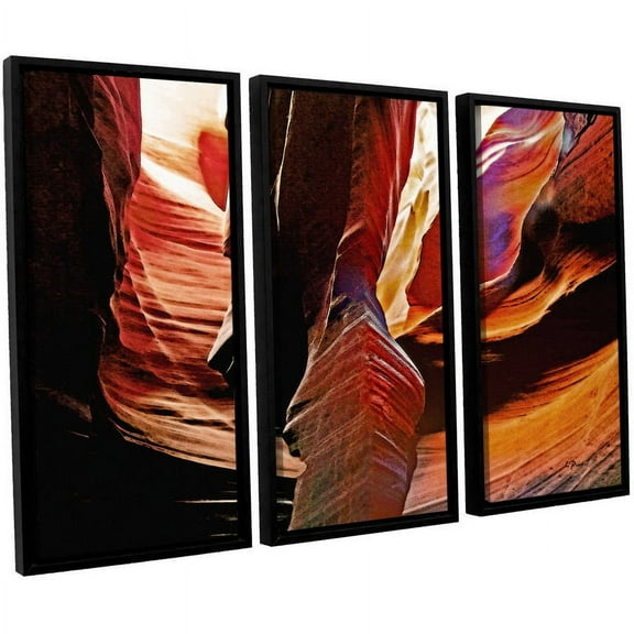 ArtWall Linda Parker "Slot Canyon Light From Above 4" 3-Piece Floater-framed Canvas Set