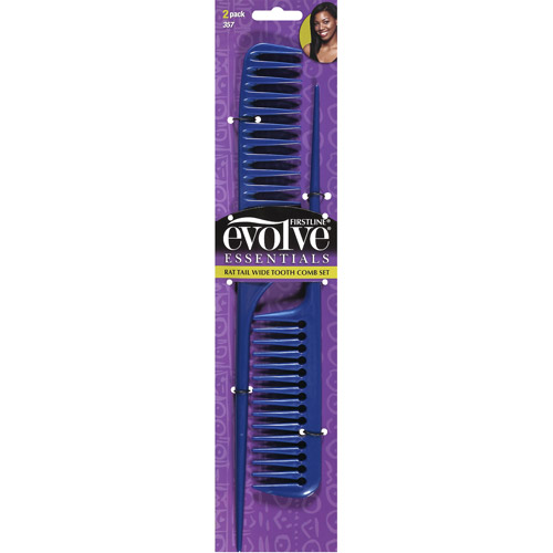 Firstline Evolve Essentials Wide Tooth Rat Tail Comb, 2 Pack - Walmart ...