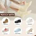 thumbnail image 4 of NANAhuang White Socks for Women Crew Soft Cotton Thin Casual Calf Socks 6 Pairs, 4 of 6
