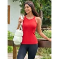 thumbnail image 6 of ANFERRY Women's Fitting Seamless Tank Tops Ribbed Crew Neck Racerback Workout Camisoles with Built in Bra, 6 of 8