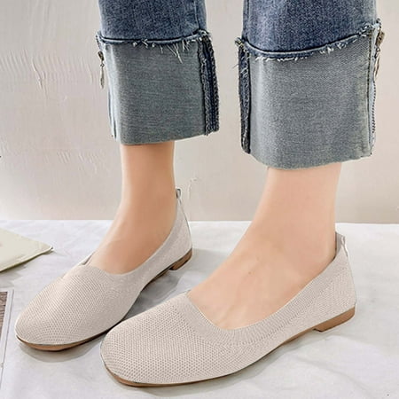 

eczipvz Shoes for Women Loafers for Women Classic Round Toe Slip On Loafers Comfortable Penny Casual Shoes White