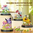 thumbnail image 2 of Insect Flower Building Blocks Set Bee Butterfly Plant Potted Model Bricks Set With Dust Cover Diy Toys For Kids Holiday Gifts, 2 of 9