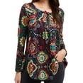 thumbnail image 6 of Women Long Sleeve Blouses Plus Size Crew Neck Button Down Tunic Tops, 6 of 8
