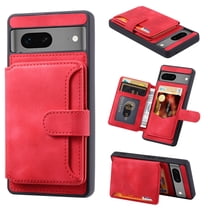 SaniMore Wallet Case for Google Pixel 8 Pro (2023), Flip Cash Pocket Card Slots Kickstand PU Leather Skin Wear-resistant Retro Shockproof Anti-drop Cover For Google Pixel 8 Pro, Red