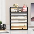 thumbnail image 3 of Black Mesh 6 Tier Desk Organizer with Handle, 3 of 7