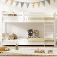 thumbnail image 6 of Zimtown Bunk Bed Twin Over Twin,Kids Low Floor Bunk Bed with Guard Rails for Children Boys Girls Dormitory Bedroom,No Box Spring Needed,White, 6 of 10