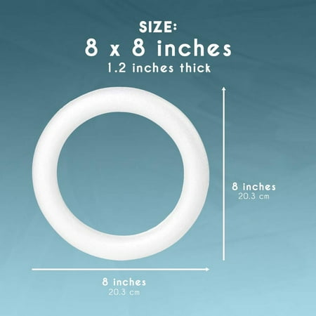 Craft Foam Wreath 6 Pack Polystyrene Foam Ring For Diy Arts And Crafts Floral Projects Wedding And Home Decorations 8 X 1 2 X 8 Inches Walmart Canada