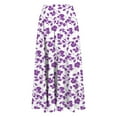 thumbnail image 4 of Skirts for Women A-Line Skirt Floral Printing Elastic Waist Leisure Skirt Purple XXL, 4 of 5